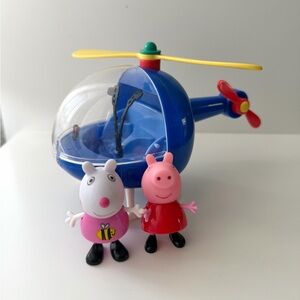 PEPPA PIG Helicopter w/ Windshield with Peppa & Suzy Sheep Figures